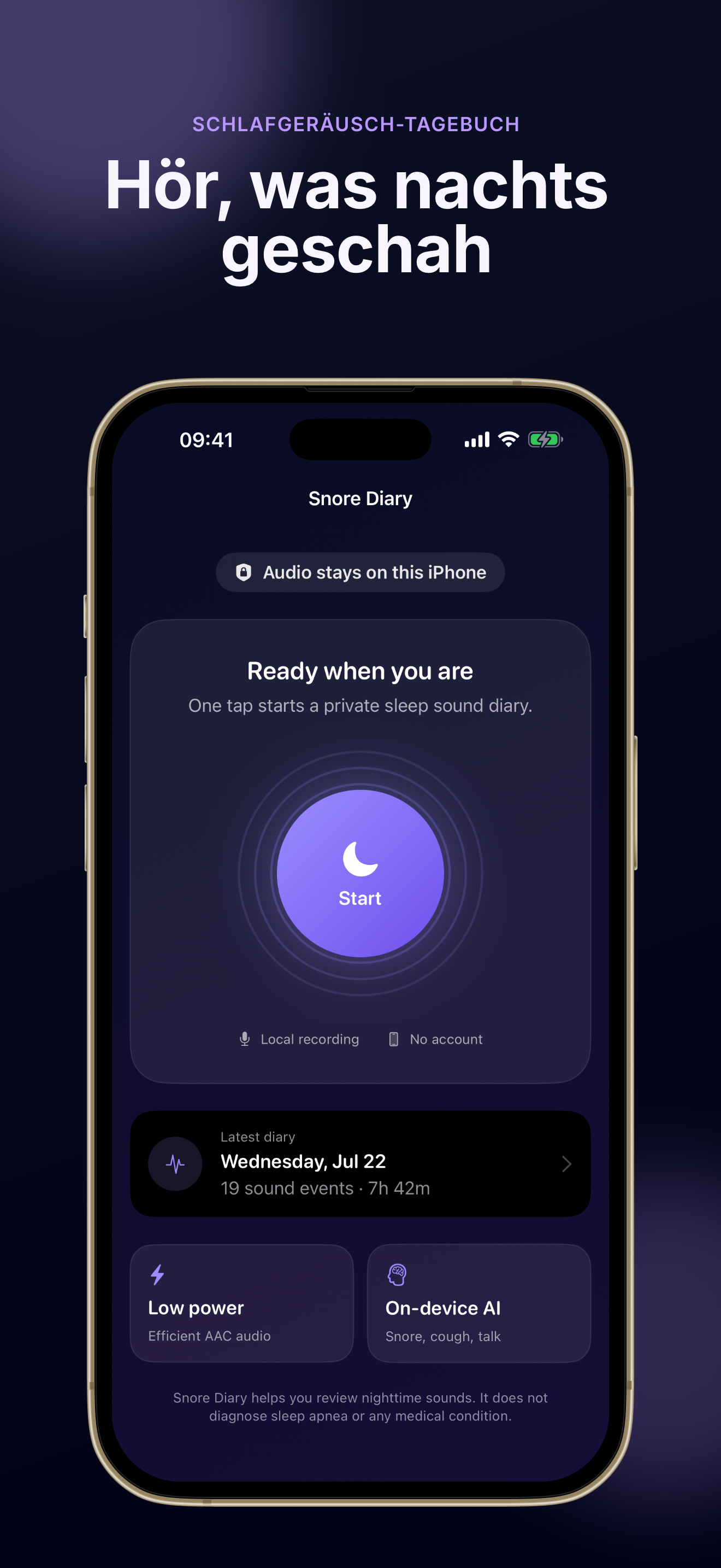 Snore Diary screenshot 1