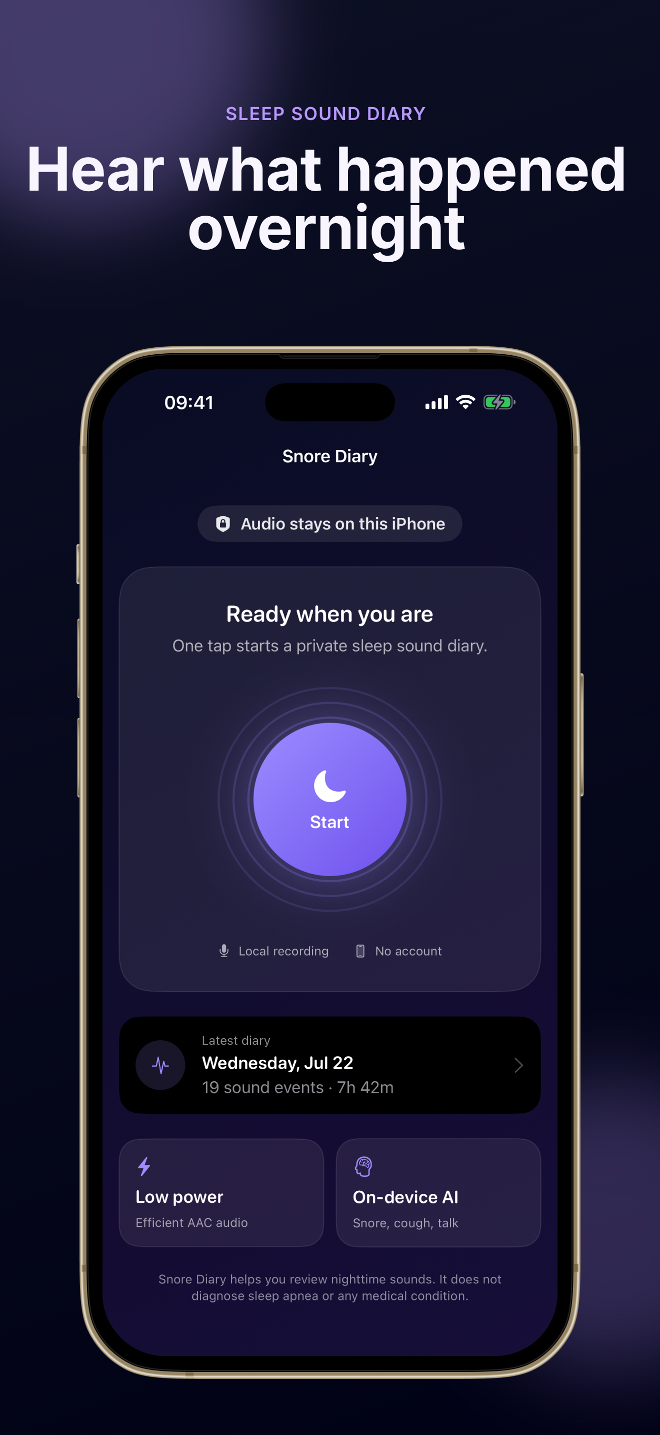 Snore Diary screenshot 1