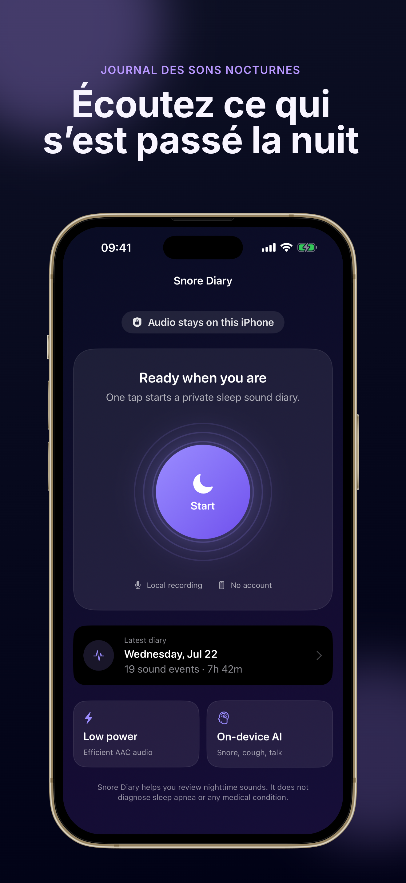 Snore Diary screenshot 1