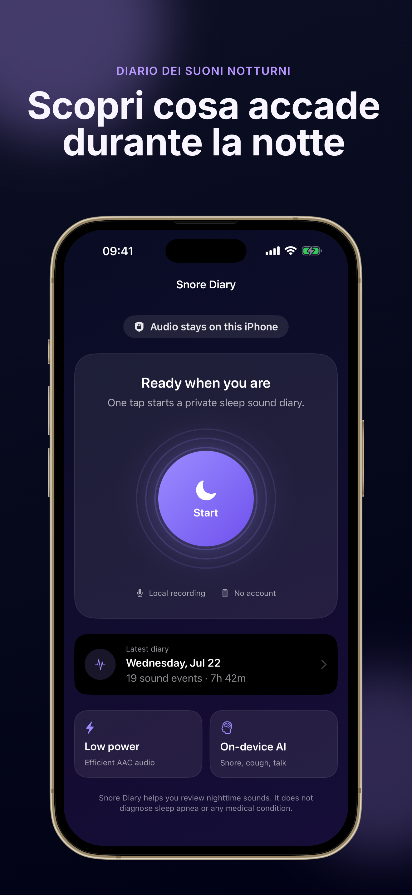 Snore Diary screenshot 1