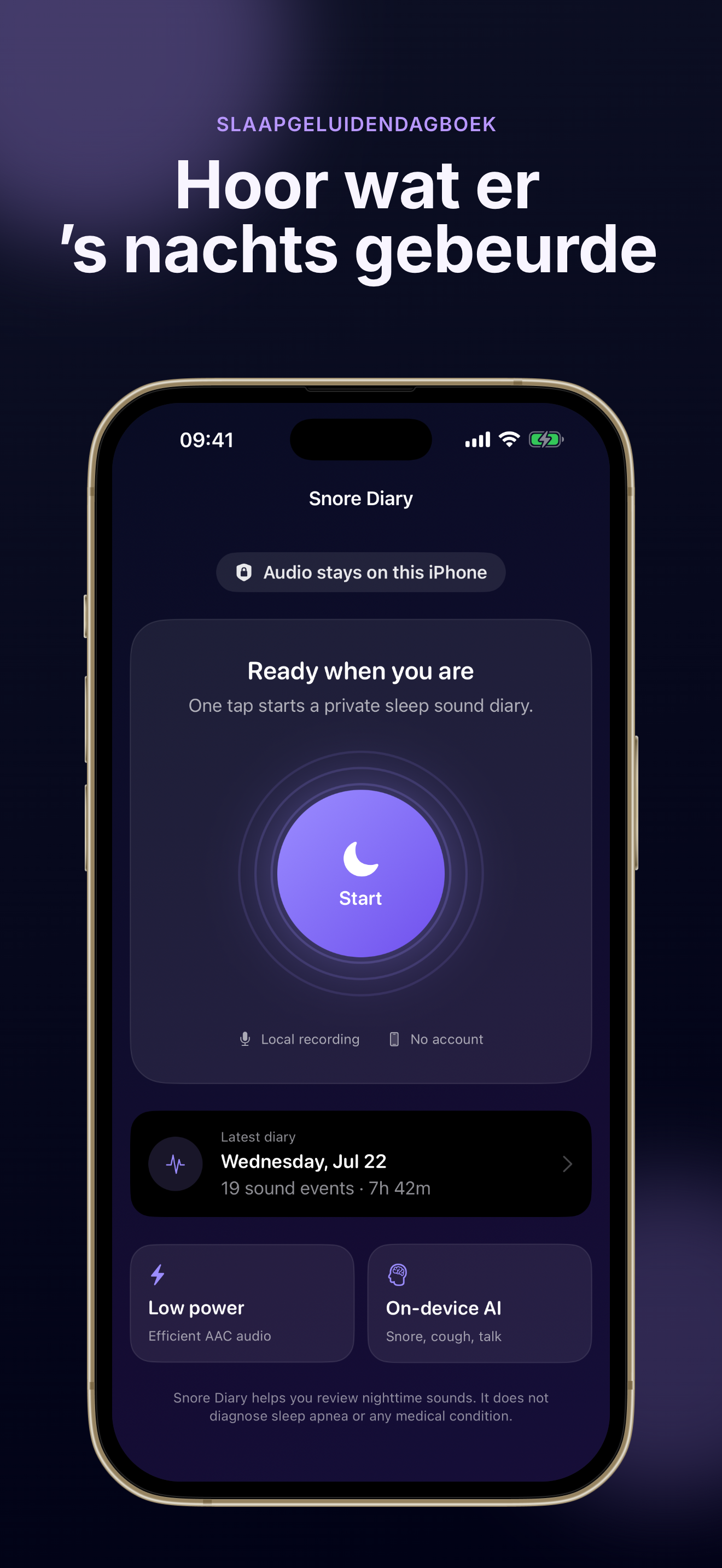Snore Diary screenshot 1